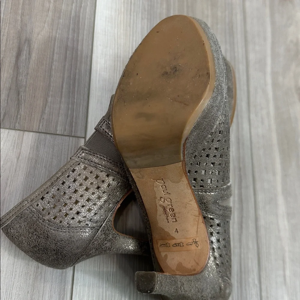 Paul Green leather perforated open toe stiletto shoes size 6.5